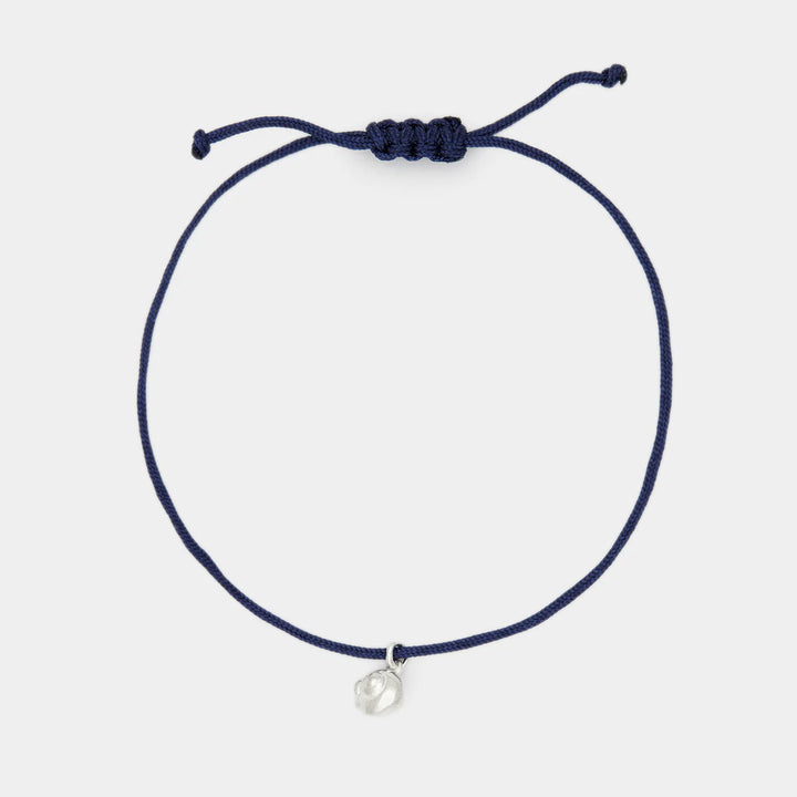 Deux Lions -  Bracelet L'Escargot Cordon Bleu en Argent