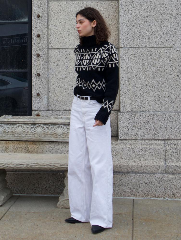 White + Warren - Pull en Mérinos Fair Isle