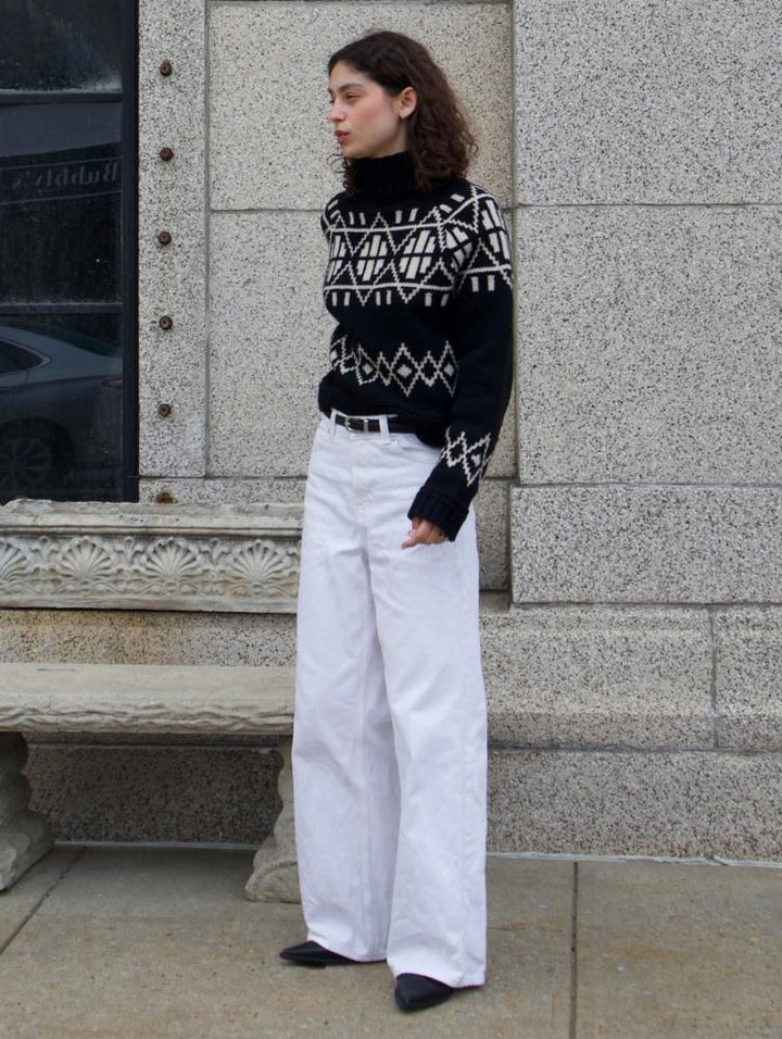 White + Warren - Pull en Mérinos Fair Isle