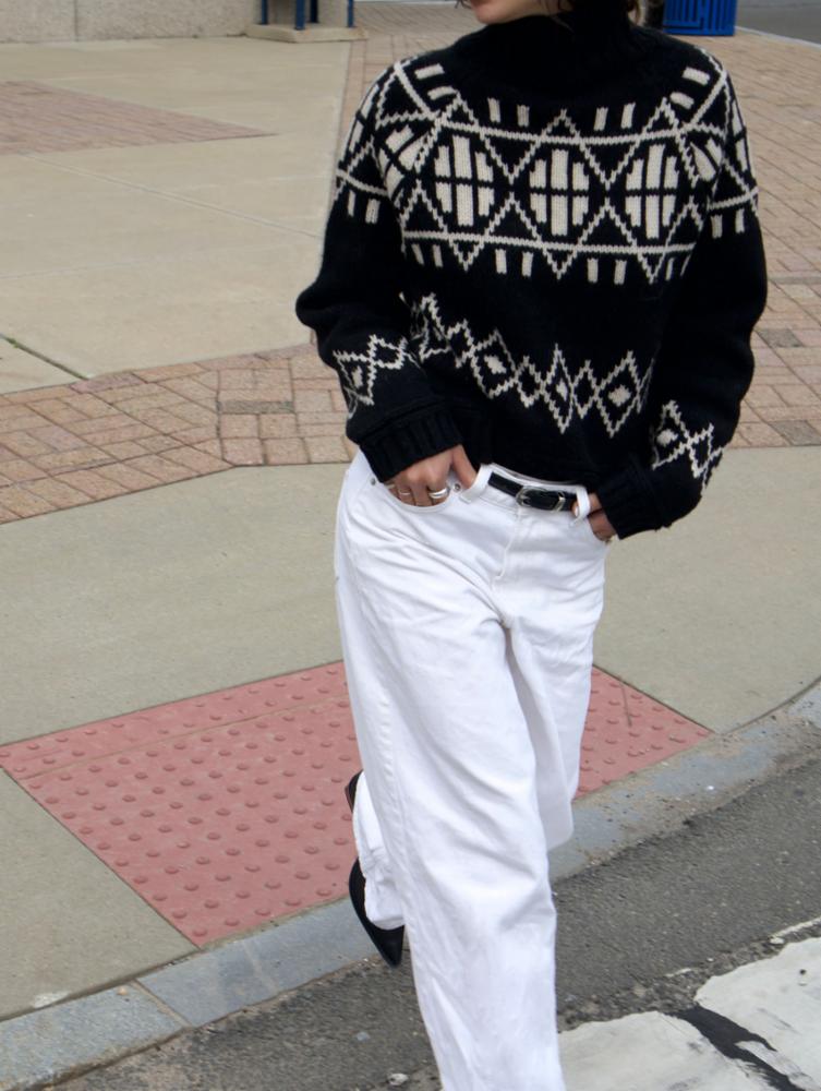 White + Warren - Pull en Mérinos Fair Isle