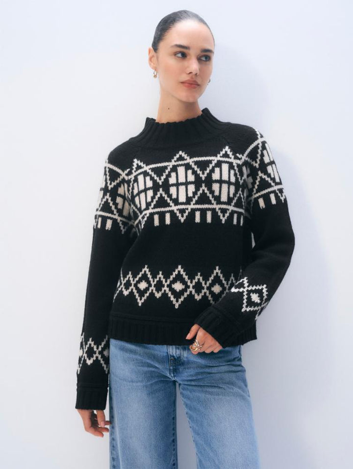 White + Warren - Pull en Mérinos Fair Isle