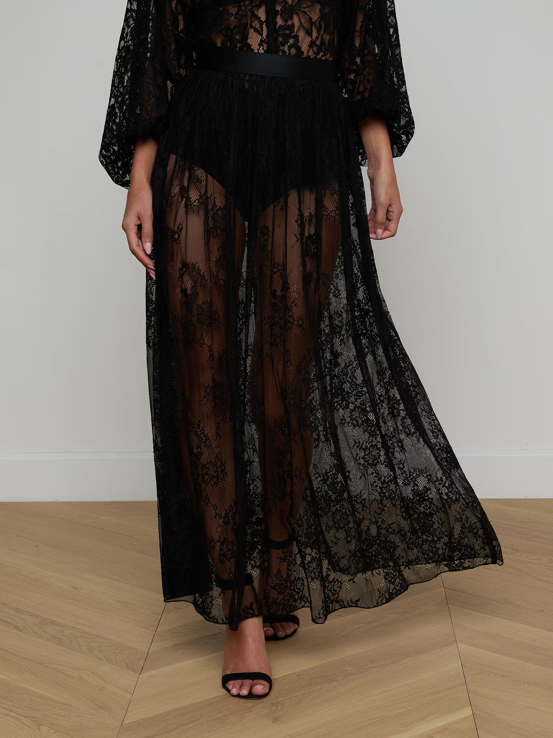 L'Agence - Jupe longue en dentelle Alona