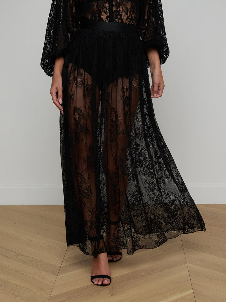 L'Agence - Jupe longue en dentelle Alona
