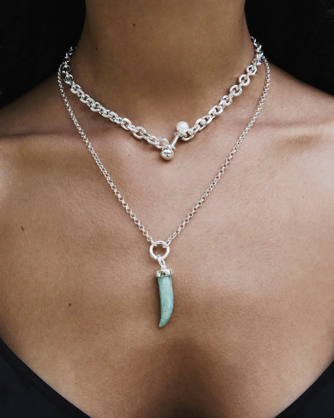 Mademoiselle Jules - Collier Diana en Argent & Charm Aura Horn en Argent