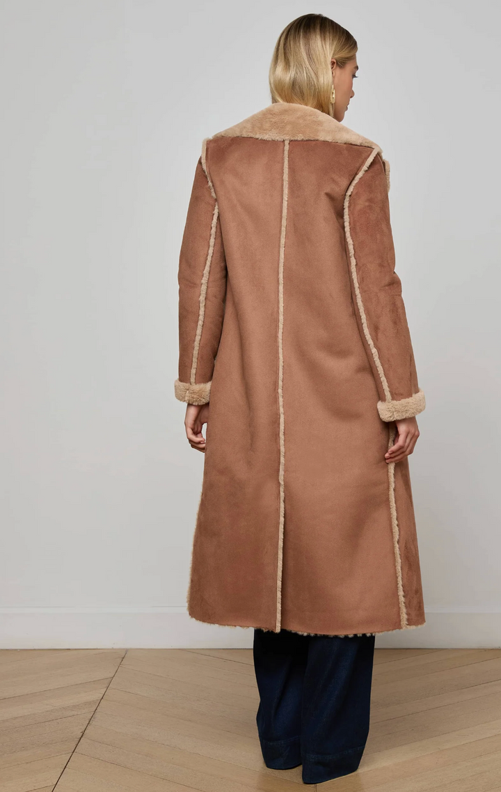 L'agence - Manteau Faux Fur Maxi Citron