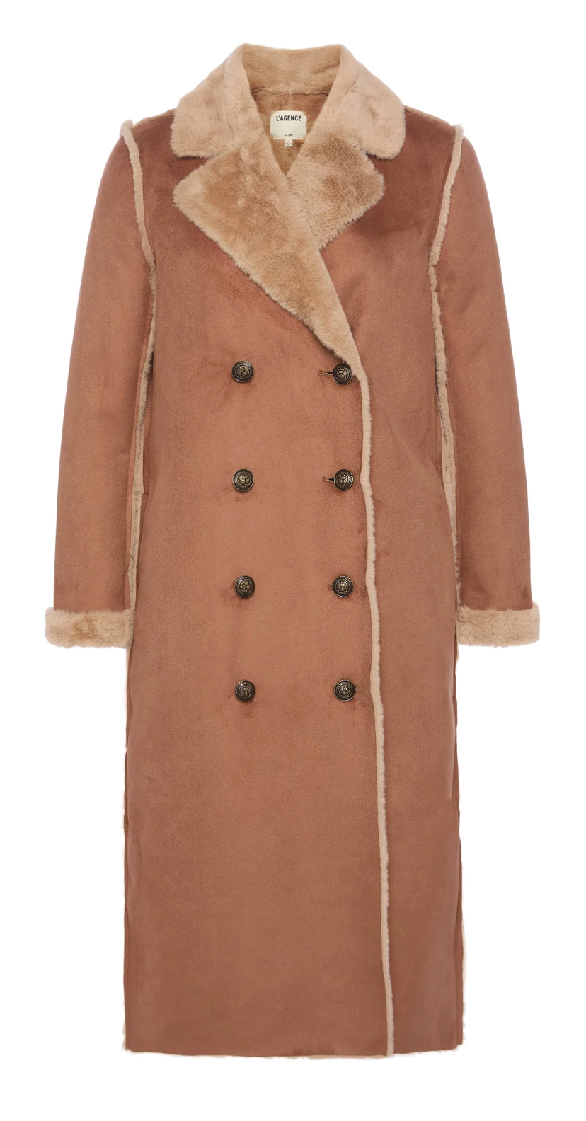 L'agence - Manteau Faux Fur Maxi Citron