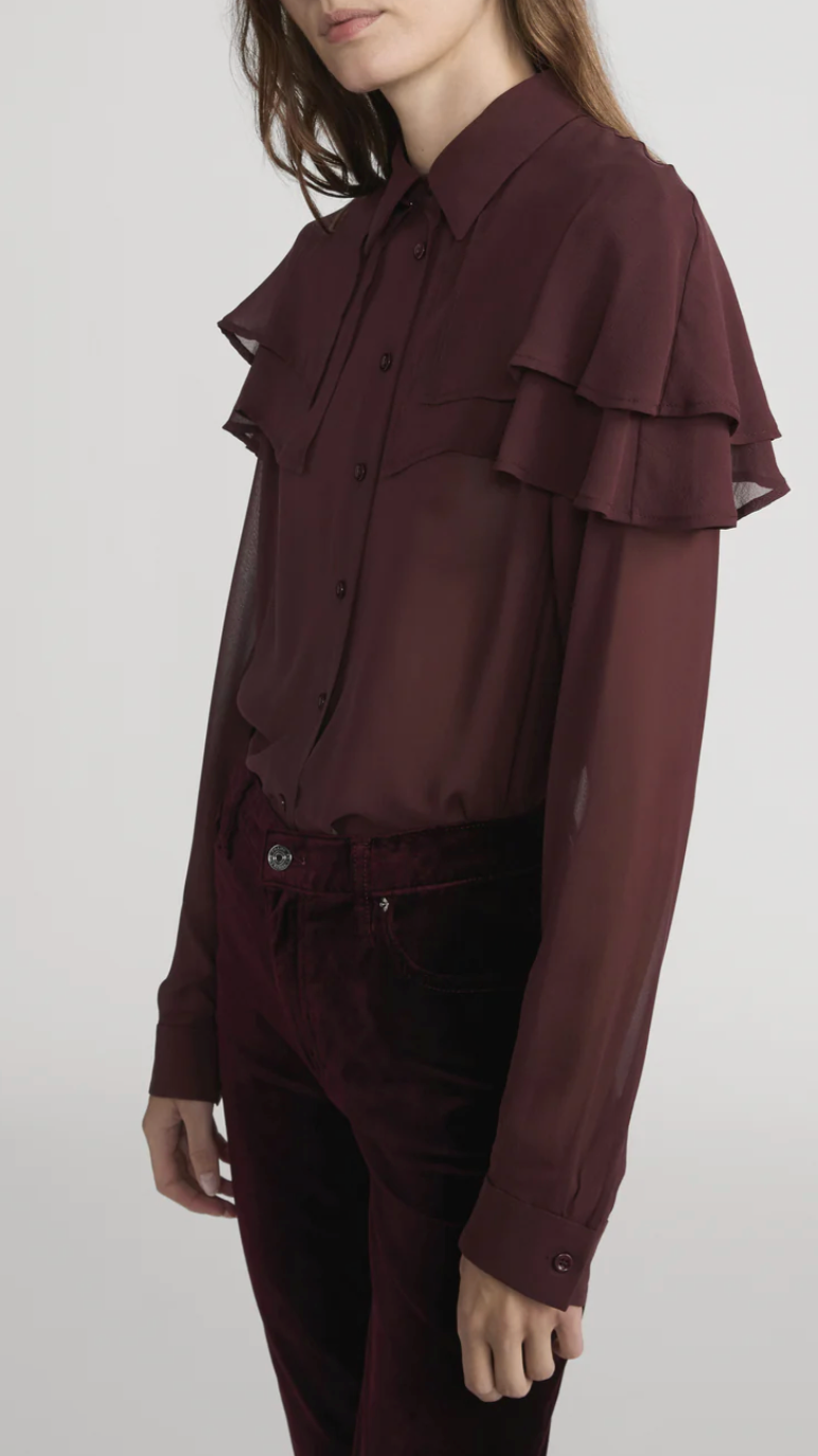 Frame - Blouse Cape en Soie