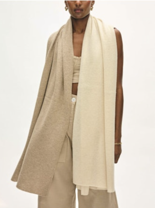 White & Warren - Châle en Cachemire Travel  Colorblock