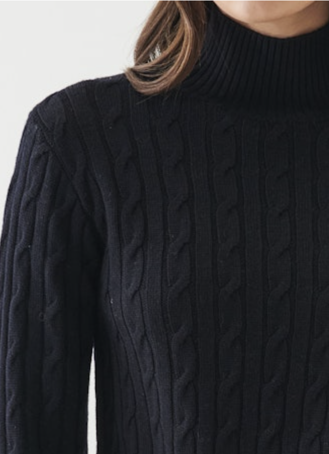 Patrick Assaraf - Pull XFine Cable à col montant décontracté