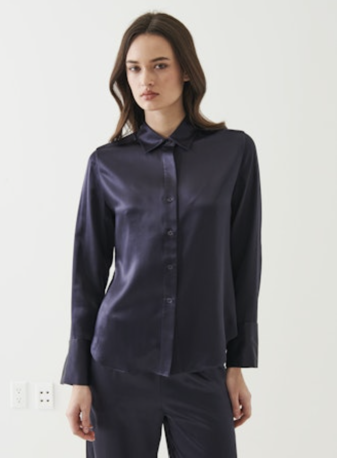 Patrick Assaraf - Chemise Décontractée en Satin de Soie