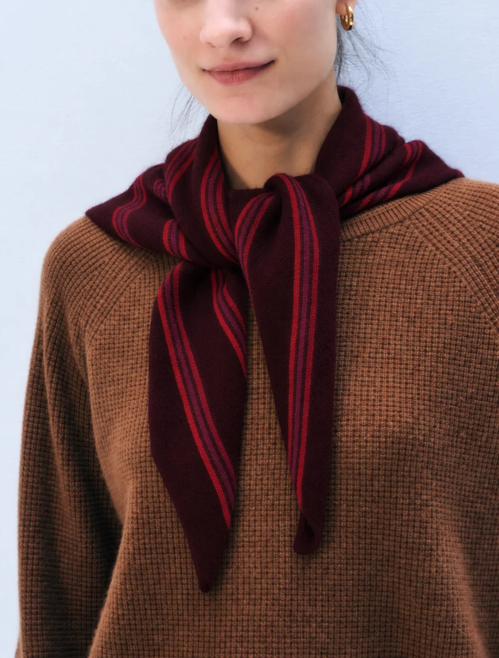 White + Warren - Foulard rayé en cachemire