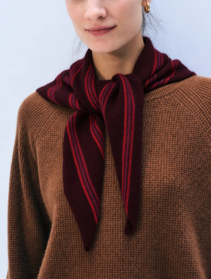 White + Warren - Foulard rayé en cachemire