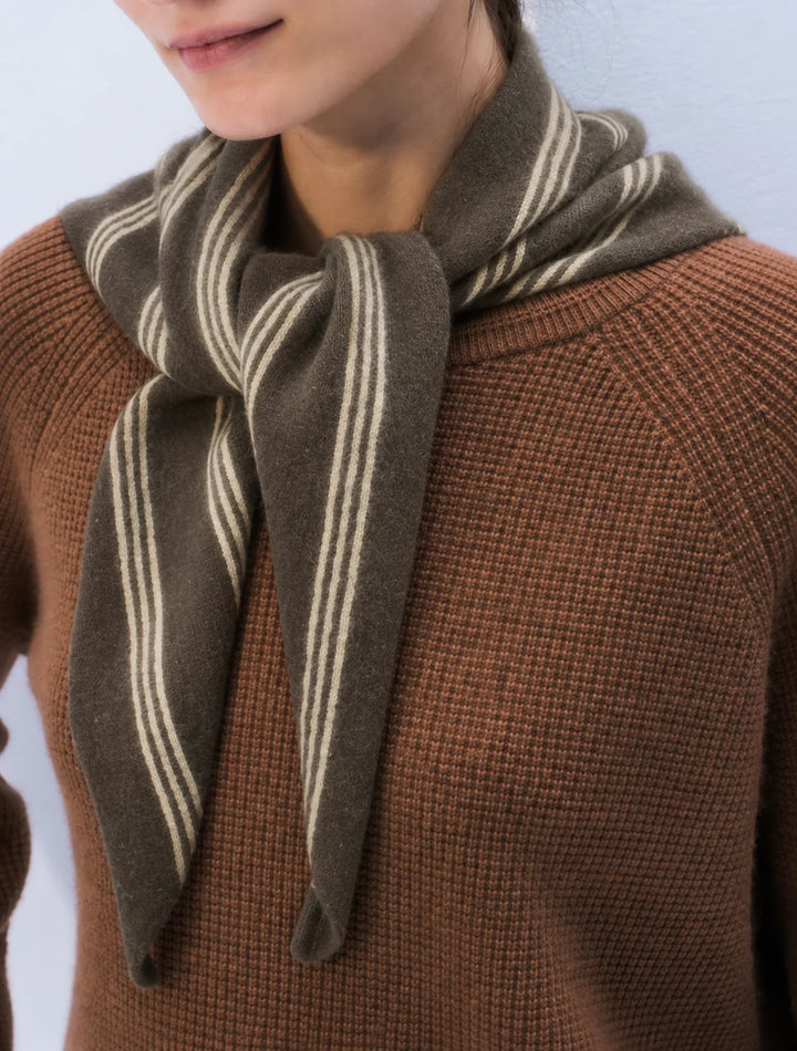 White + Warren - Foulard rayé en cachemire