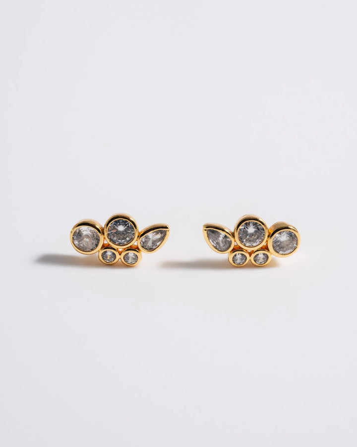 Mademoiselle Jules - Multi Crystal Bezel Ear Studs - Boutique Billie 