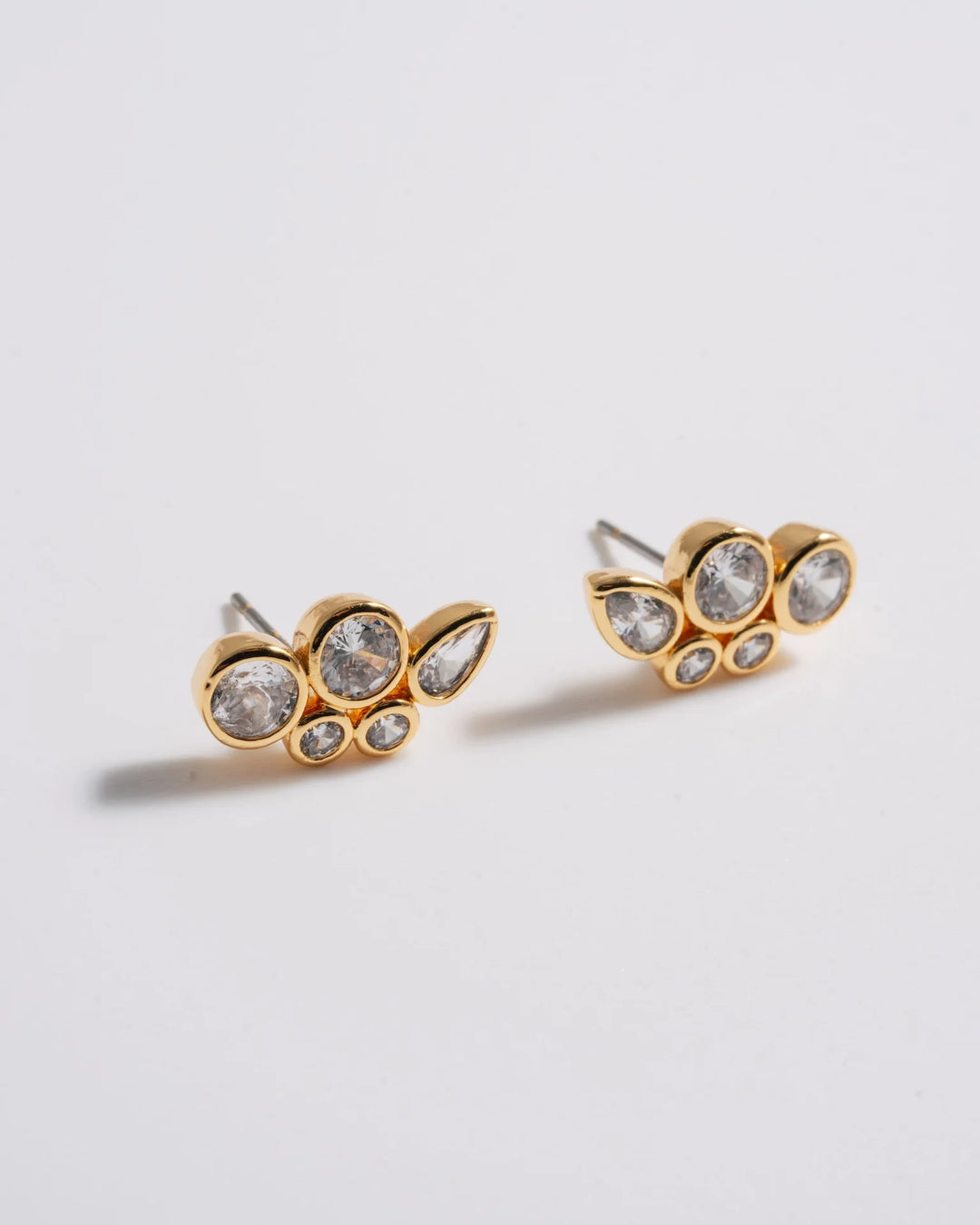 Mademoiselle Jules - Multi Crystal Bezel Ear Studs - Boutique Billie 
