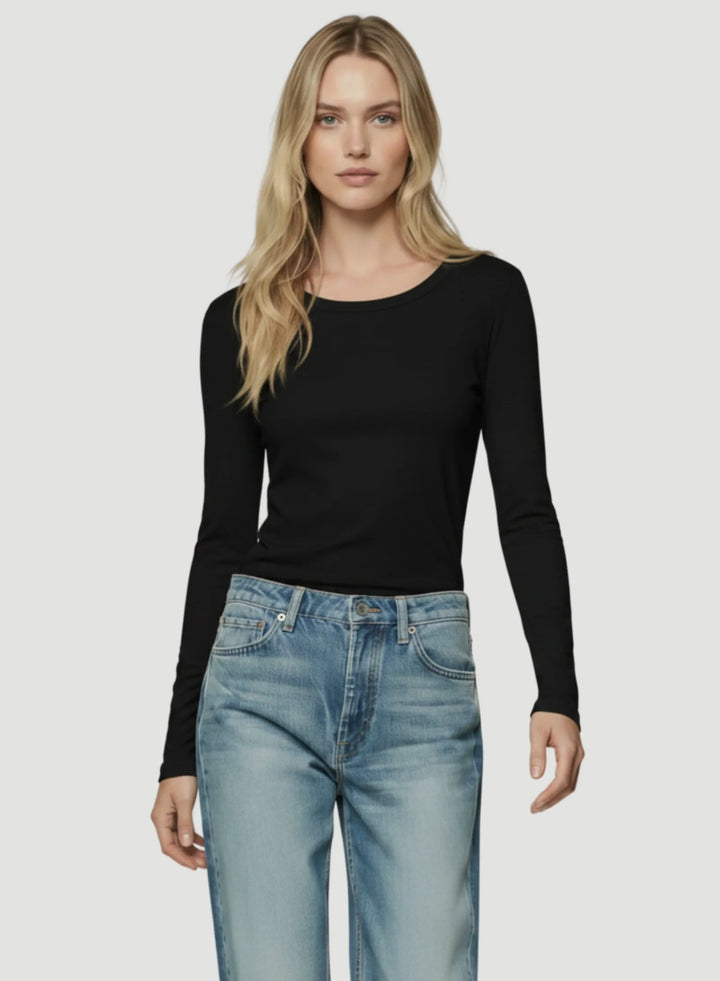 Majestic Filatures - T-shirt Soft Touch à manches longues et col rond