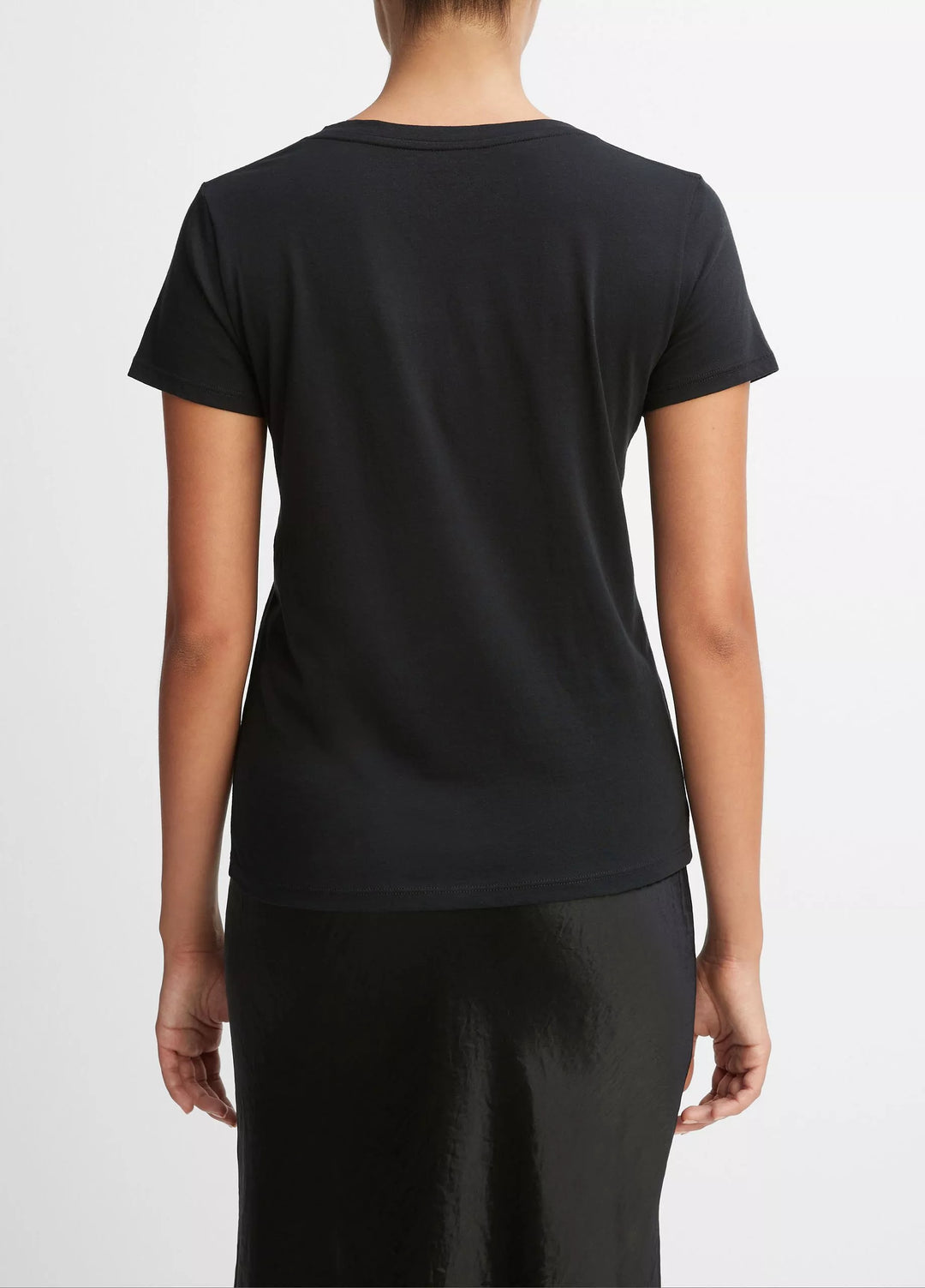 Vince - T-shirt Col V Essentiel en Coton Pima