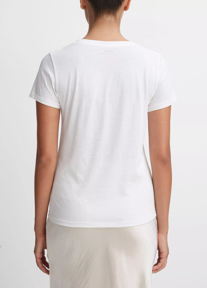 Vince - T-shirt Col V Essentiel en Coton Pima