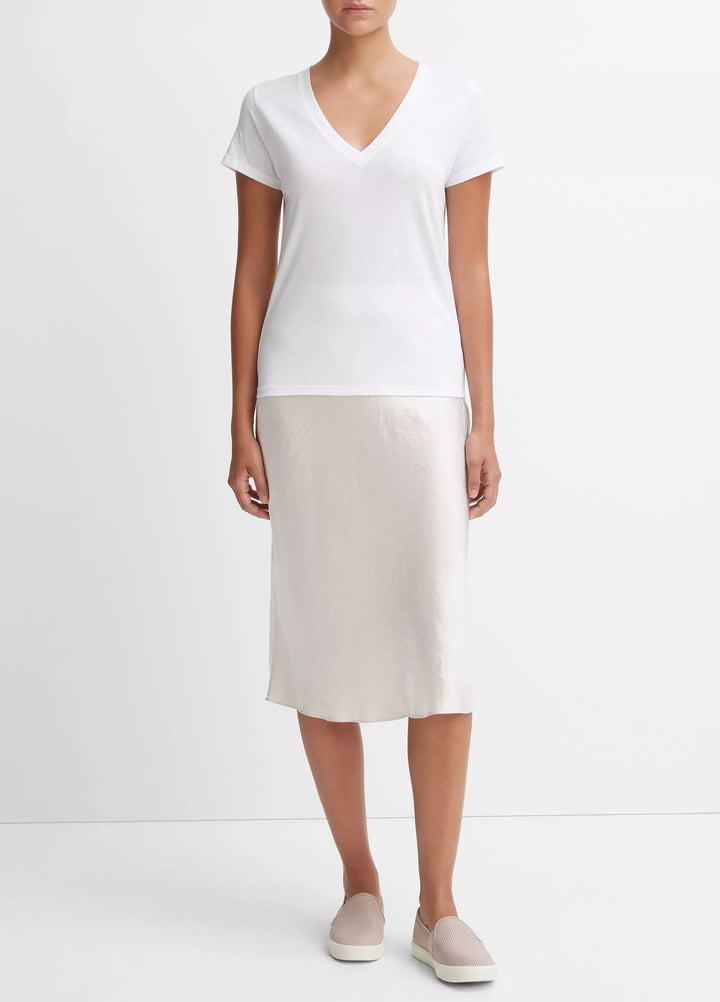 Vince - T-shirt Col V Essentiel en Coton Pima