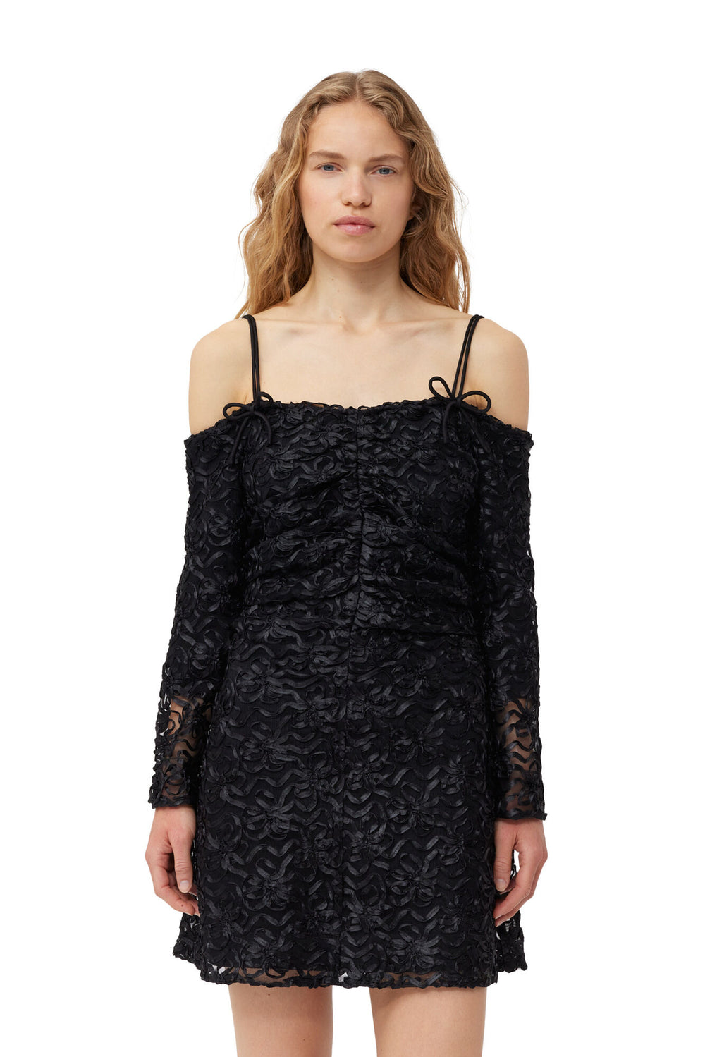 Ganni - Ribbon tulle mini dress - Boutique Billie 