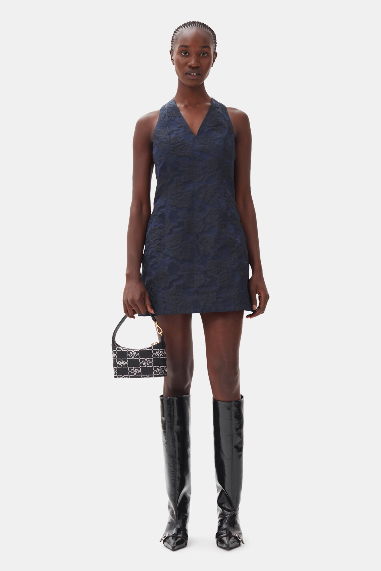 GANNI Botanical ミニドレス Ganni - Botanical Jacquard Tie Strap Mini Dress – Boutique Billie