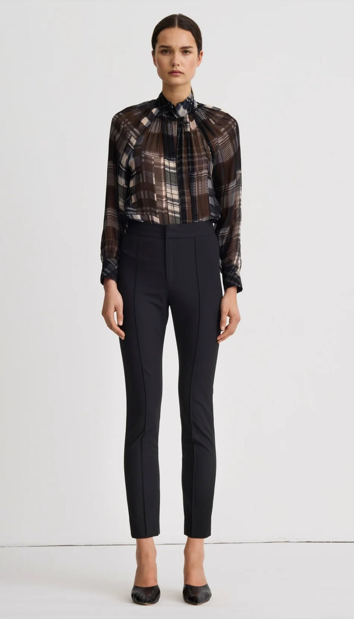 Smythe - Pantalon cigarette taille haute à plis nervurés