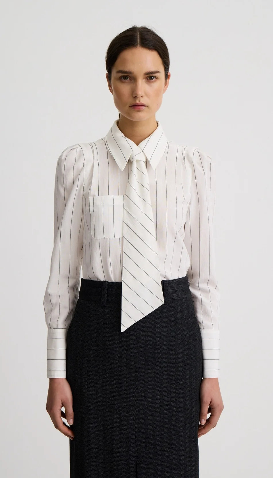 Smythe - Chemise à pli creux avec lien à nouer au cou