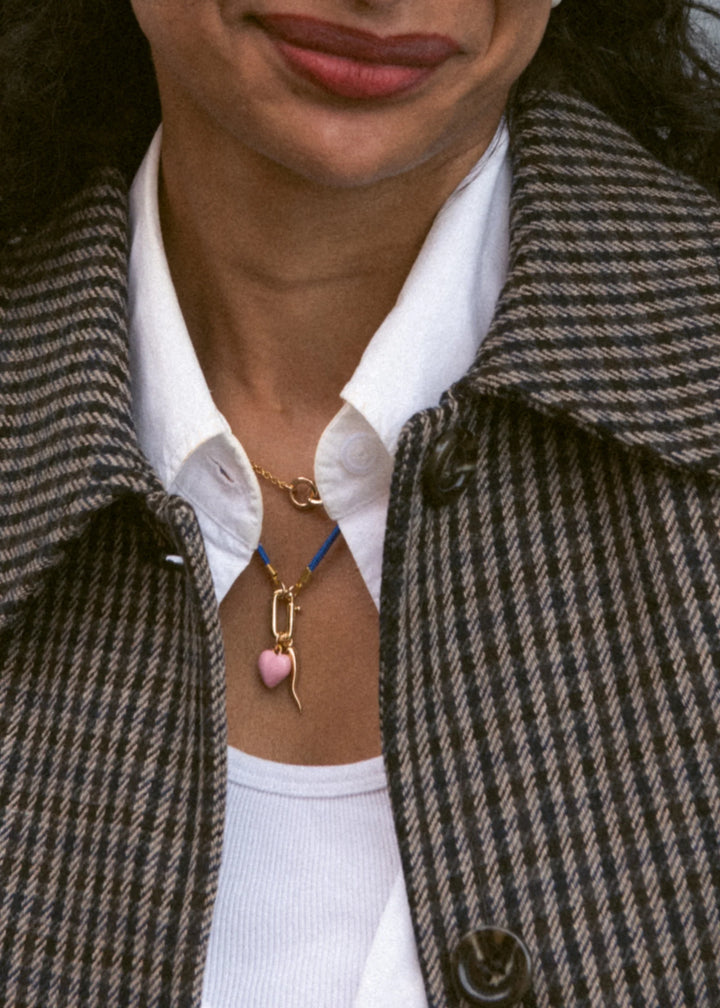 Flora - Pendentif cœur rose 10 mm