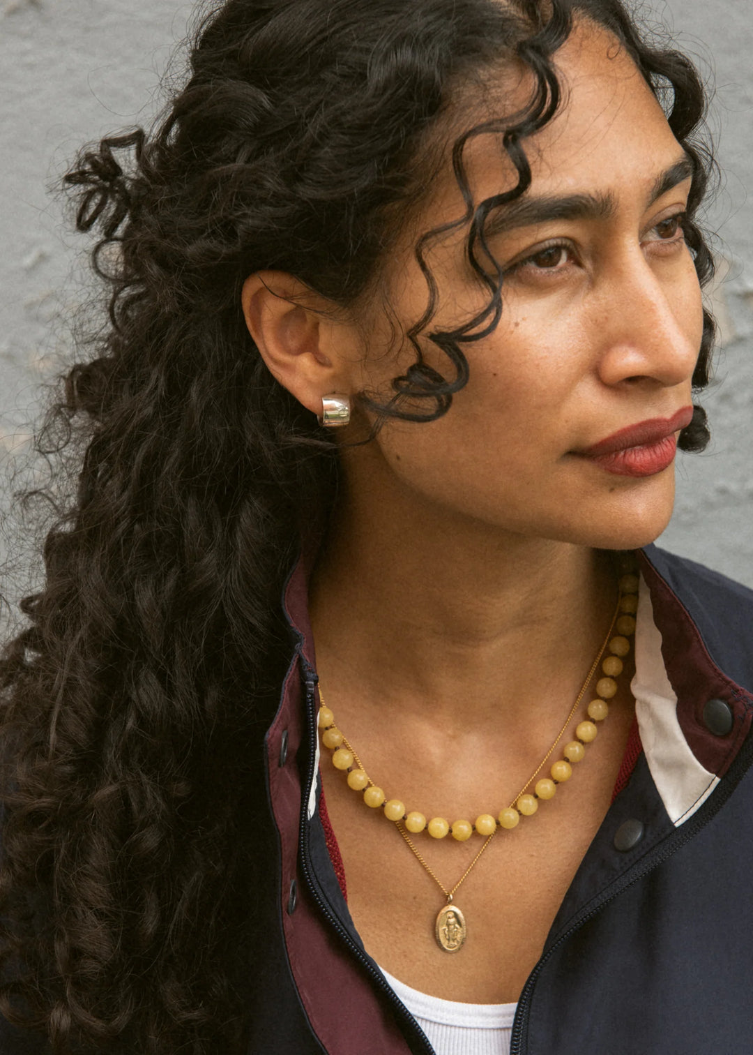 Flora - Collier 18 po pierre de calcite ronde 8 mm