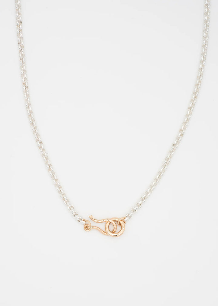 Flora - Collier 17 po chaîne rolo en argent sterling avec attache avant crochet