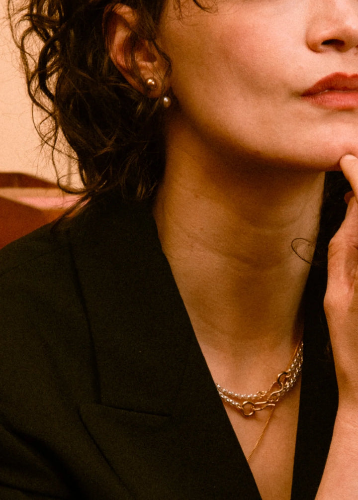 Flora - Collier 17 po chaîne rolo en argent sterling avec attache avant crochet