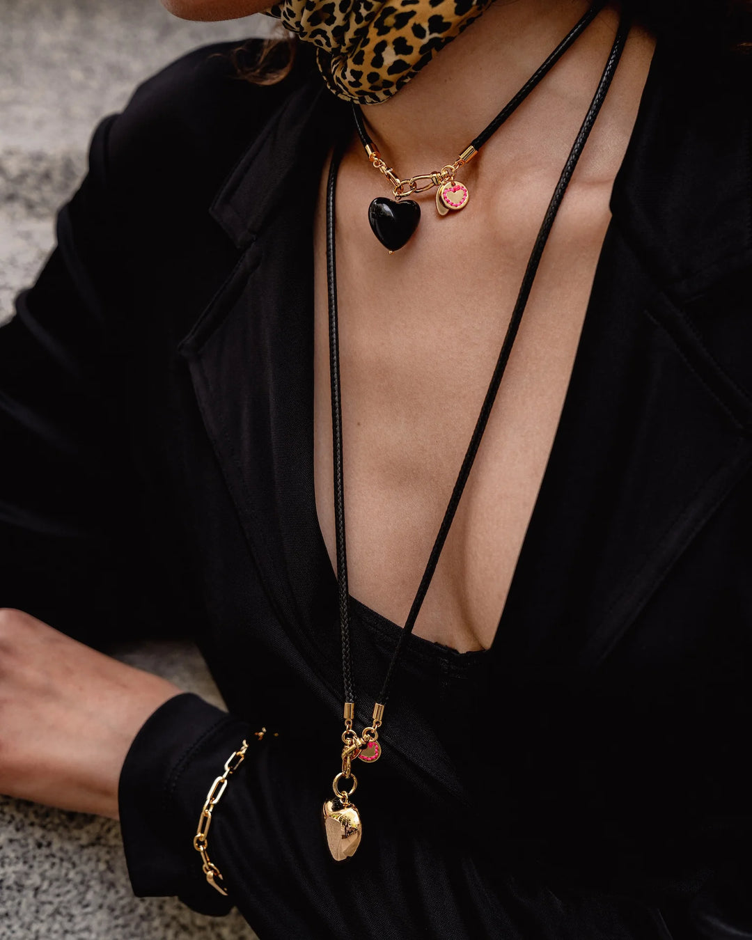 Mademoiselle Jules - Black Cord Necklace - Boutique Billie 