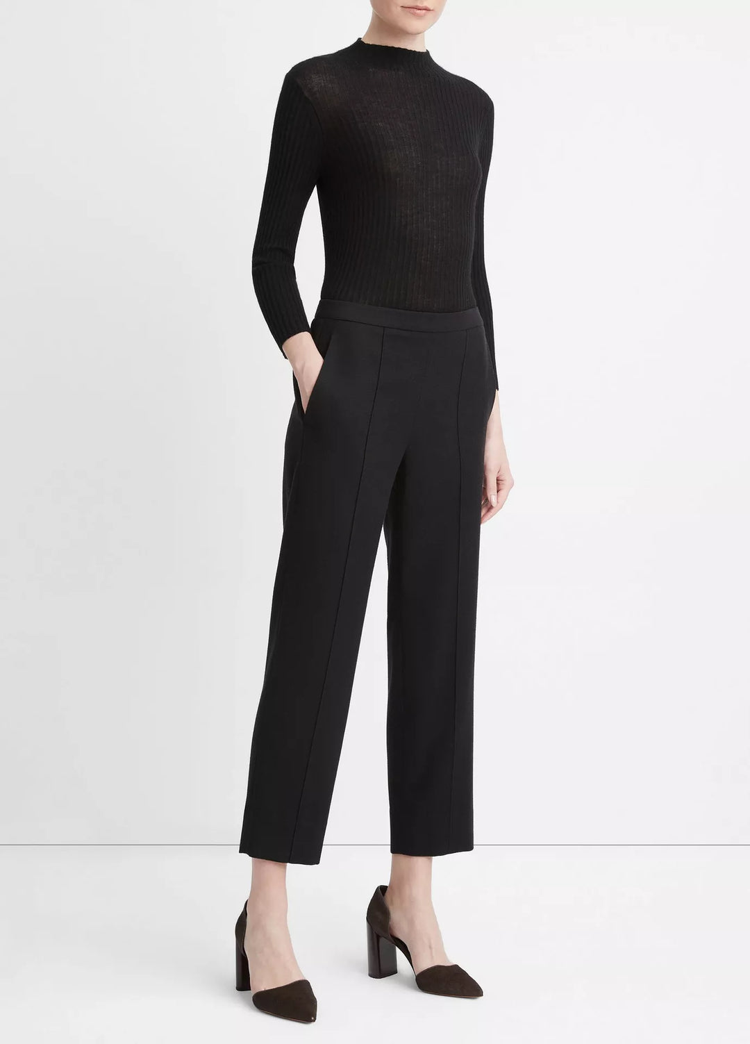 Vince - Brushed Wool Mid Rise Easy Pull On Pant