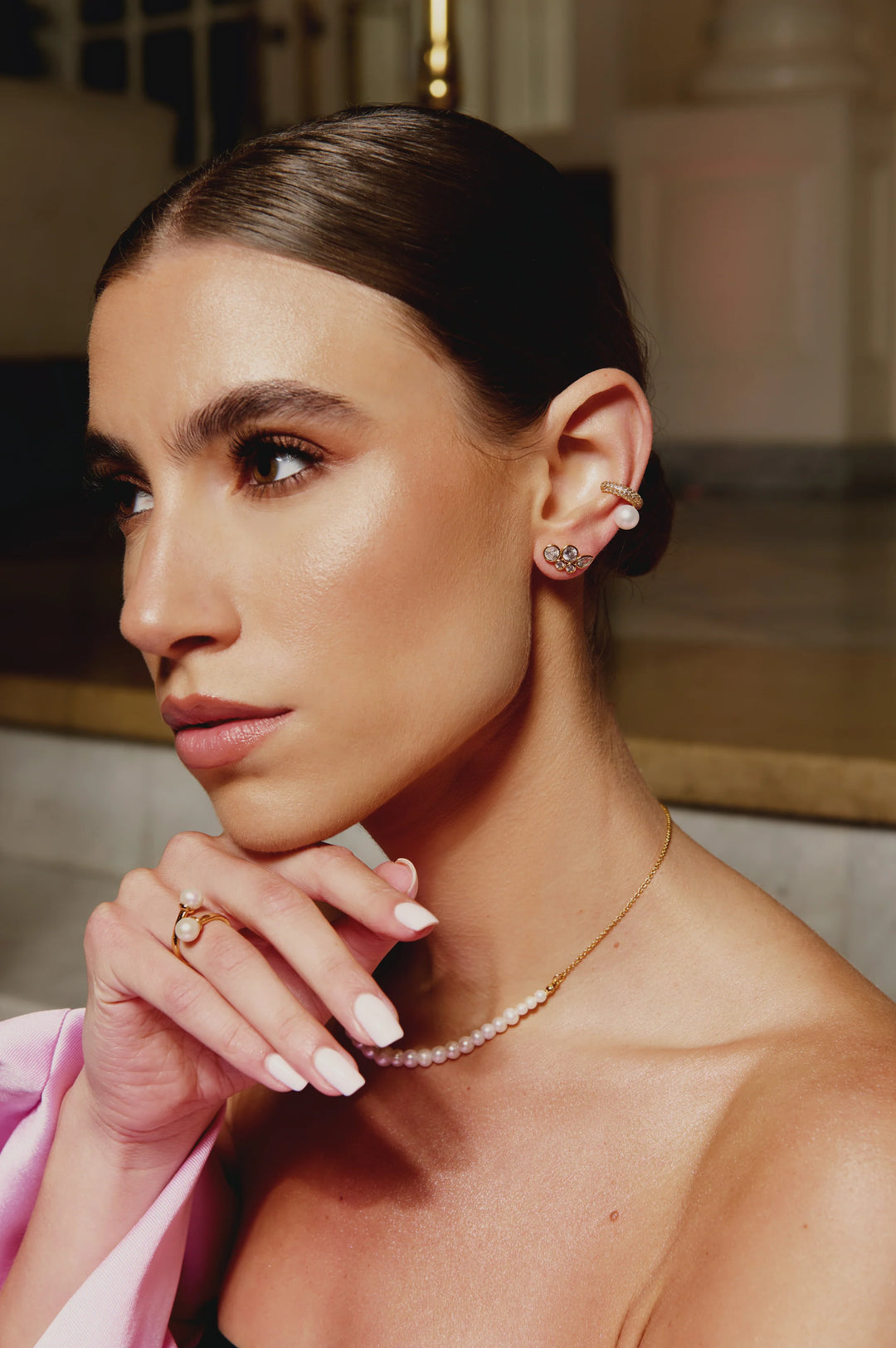Mademoiselle Jules - Multi Crystal Bezel Ear Studs - Boutique Billie 