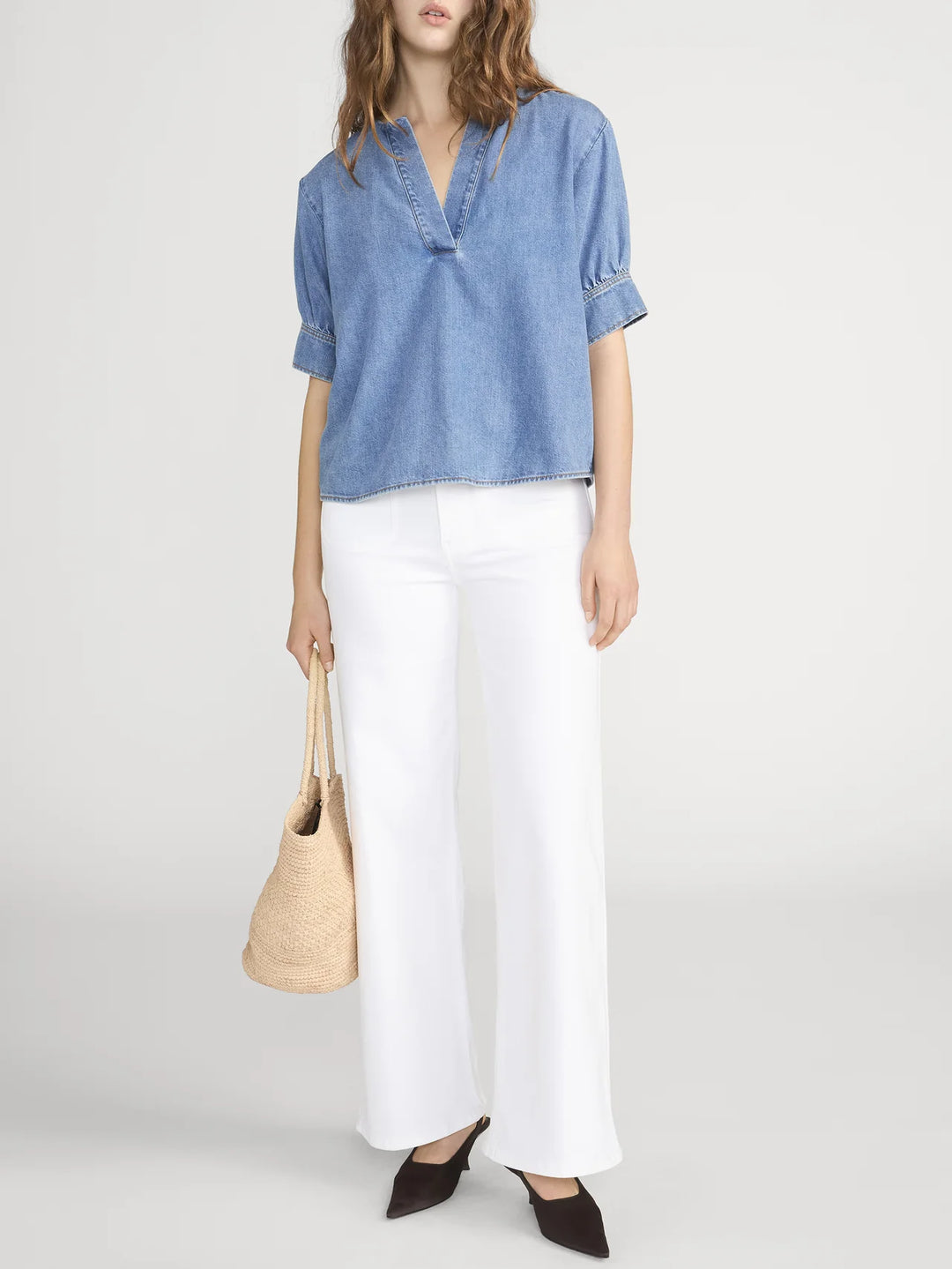 Frame - Blouse The Denim V Neck Popover