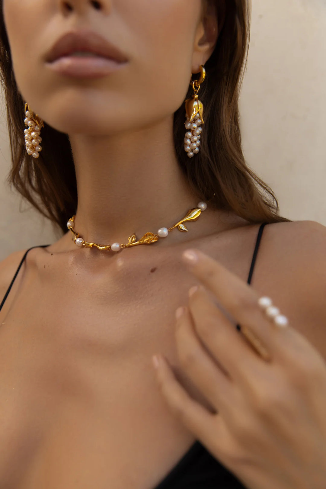 Mademoiselle Jules - Lily Of The Valley Necklace in Gold