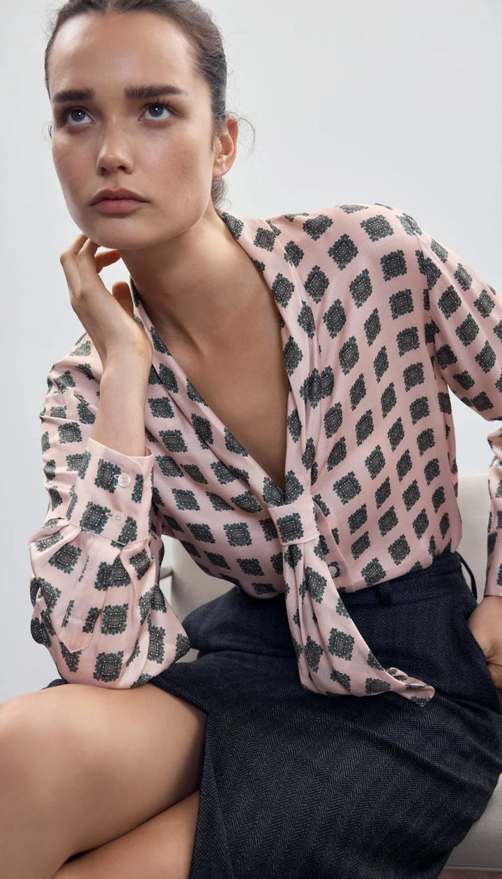 Smythe - Blouse à col en V avec lien à nouer