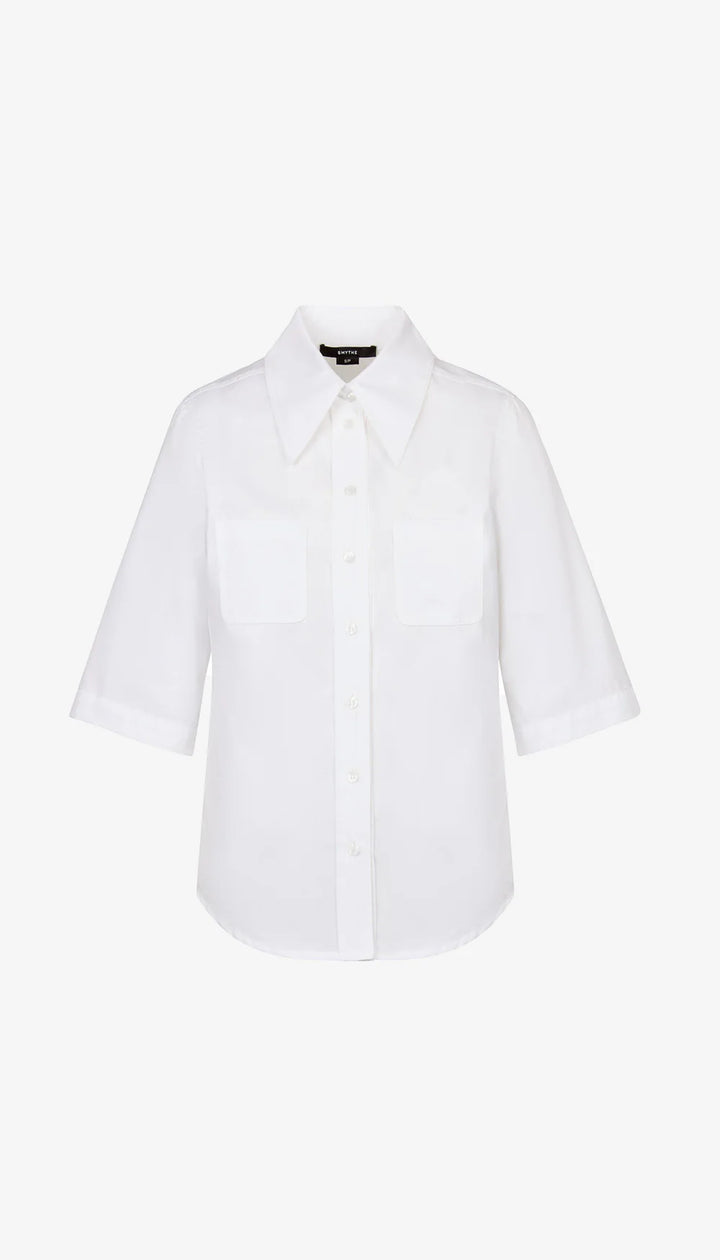 Smythe - Chemise manches 3/4 à col pointu