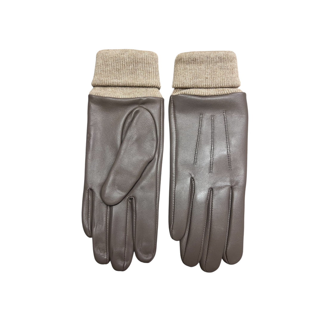 Hiso - Gants en cuir ajusté Taupe