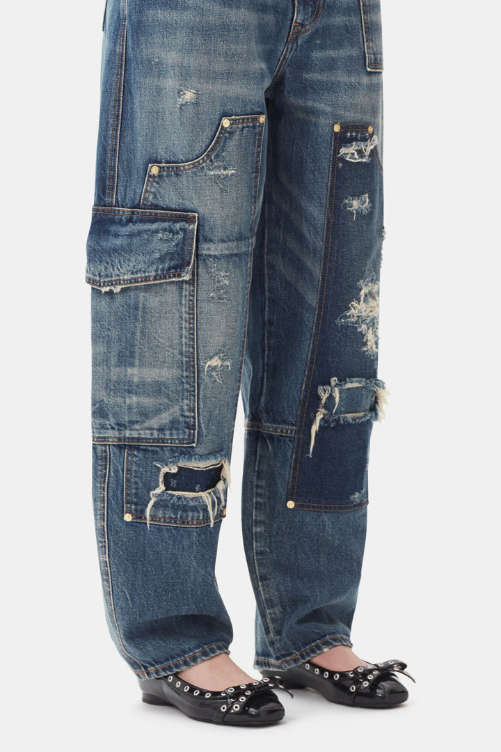 Ganni - Eyelets Bow Ballerina Naplack - Boutique Billie 