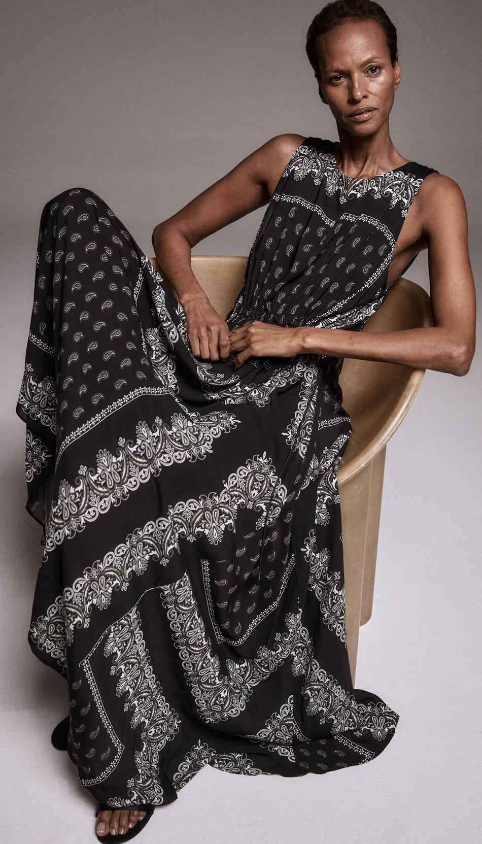 Smythe - Long Dress with Adjustable Waist