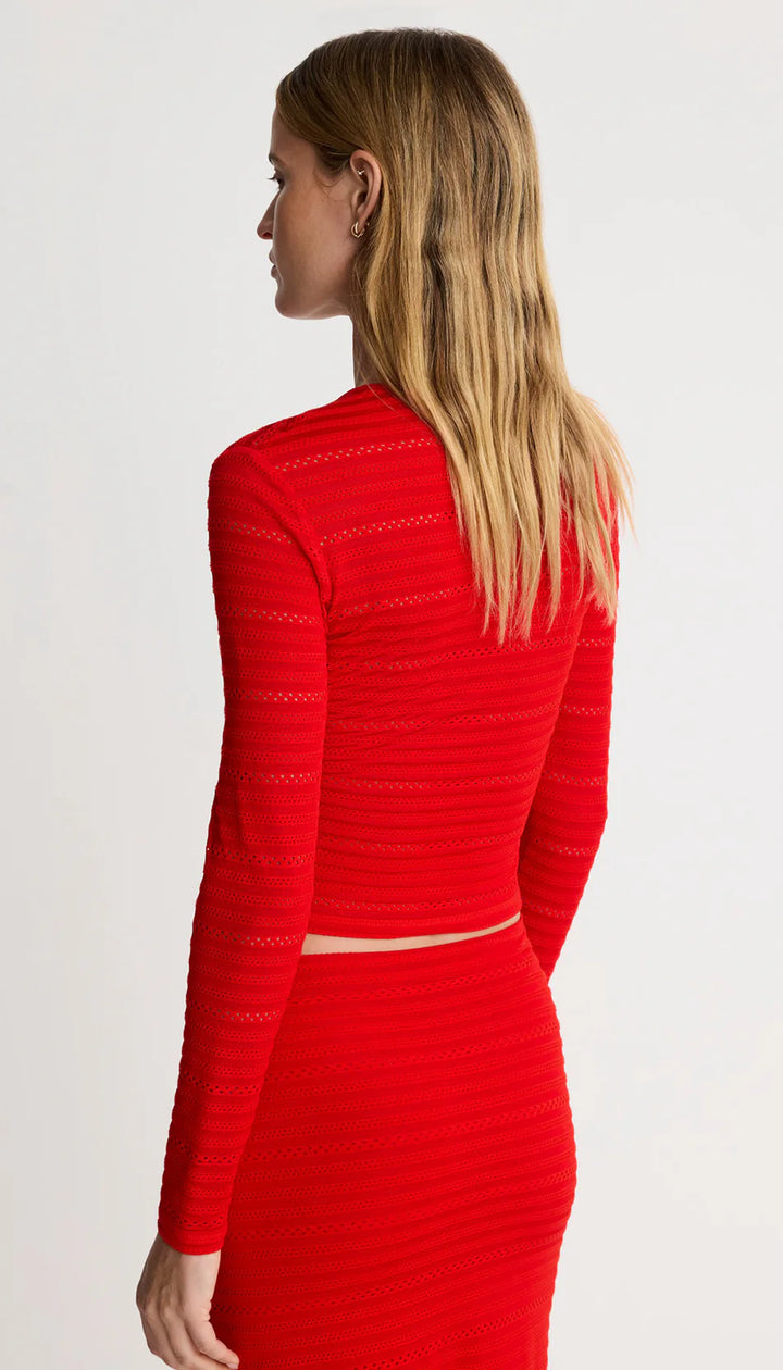 Smythe - Haut cropped à col rond, manches longues