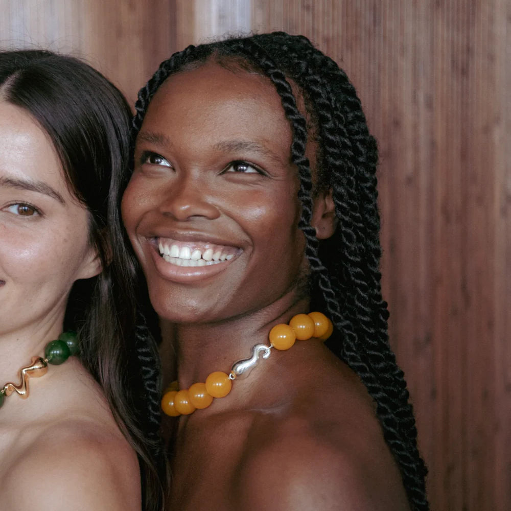 Deux Lions - Collier Cherry Stone Avec  Fermoir Cygne en Argent