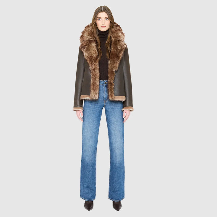 HISO - Manteau toska reversible peau de mouton