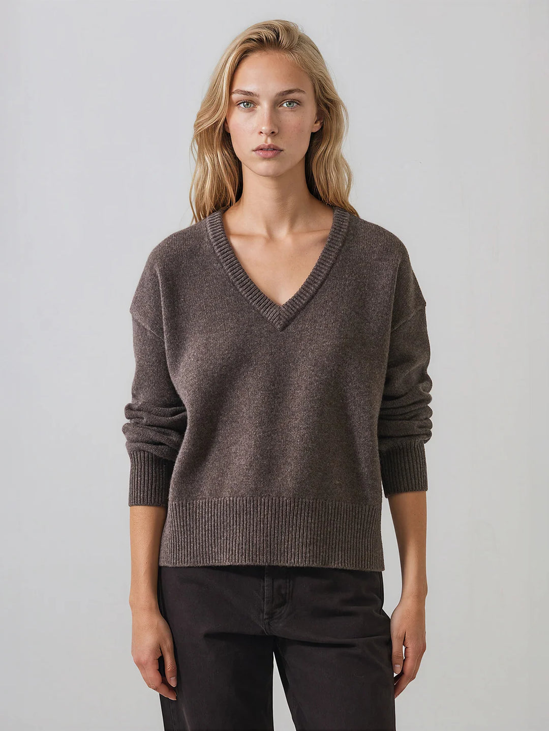 Patrick Assaraf - Pull oversize à col V en laine extrafine