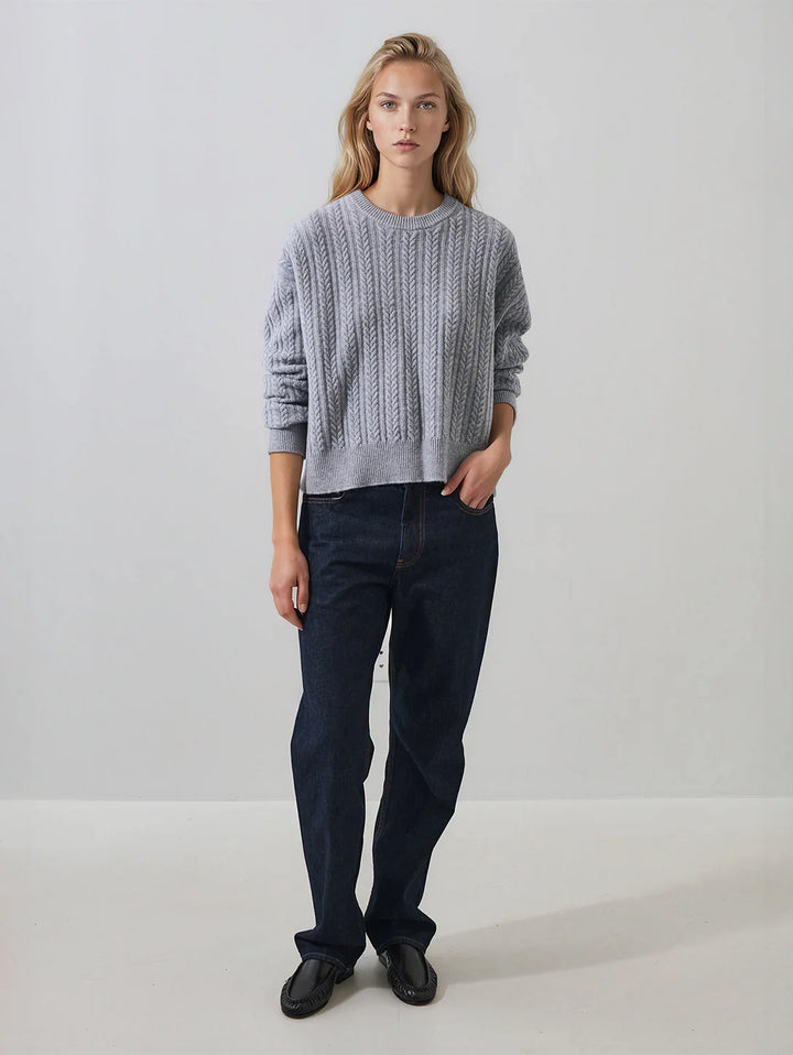 Patrick Assaraf - Pull oversize torsadé en laine à col rond