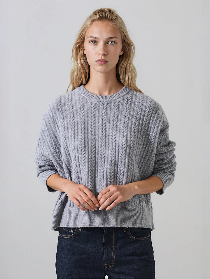 Patrick Assaraf - Pull oversize torsadé en laine à col rond