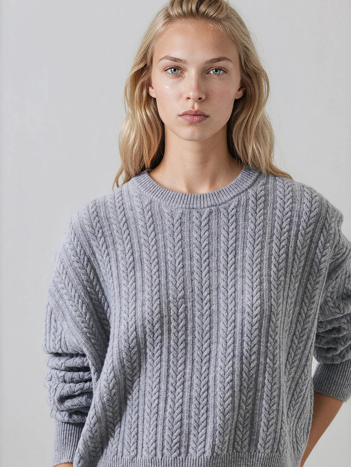 Patrick Assaraf - Pull oversize torsadé en laine à col rond