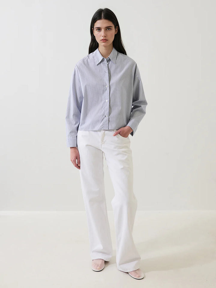 Patrick Assaraf - Striped Boxy Cotton Shirt