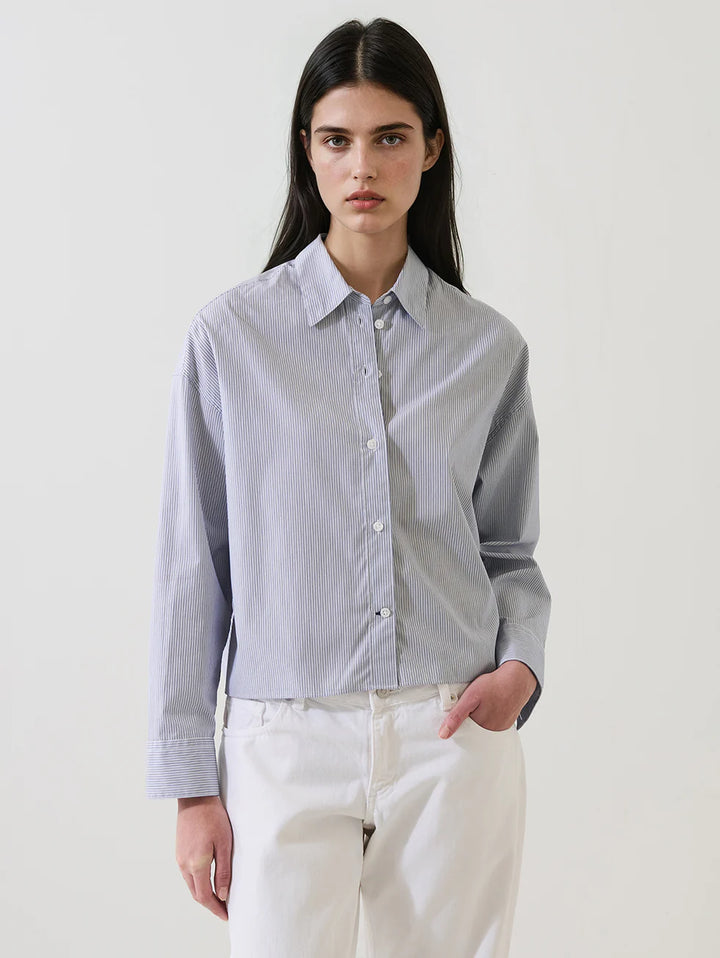 Patrick Assaraf - Striped Boxy Cotton Shirt